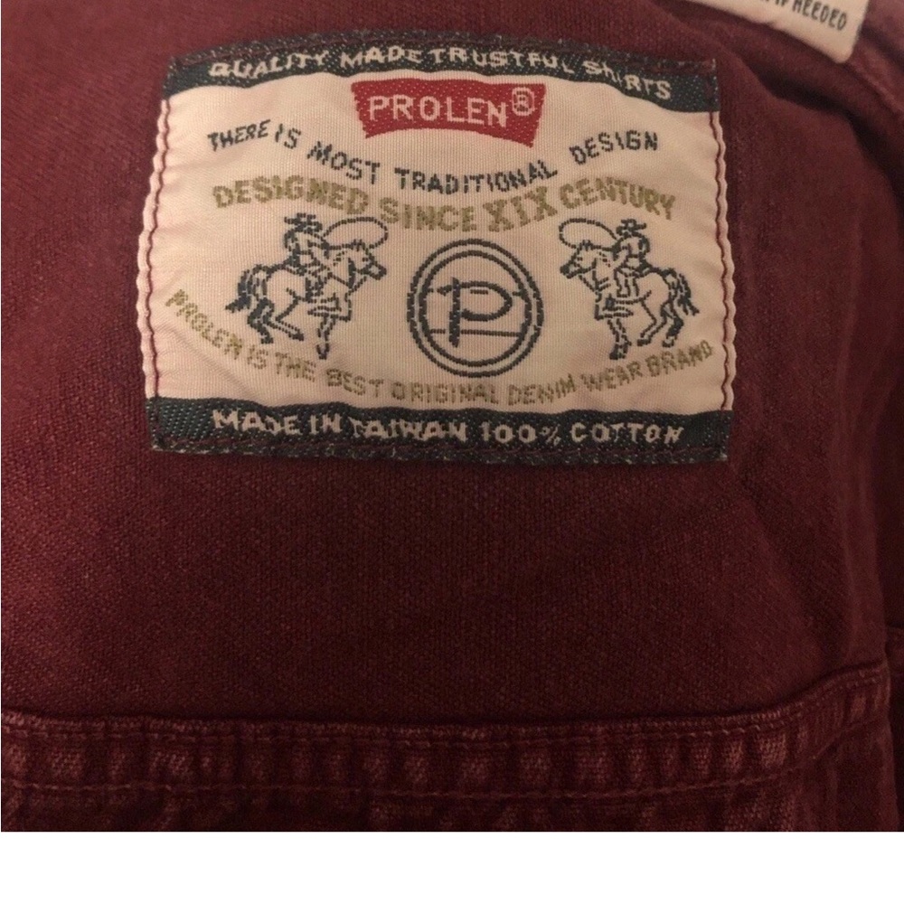 Prolen Men’s XL Red Cotton Denim Vest Sleeveless Frayed 90s Grunge Vintage Retro - Picture 4 of 16